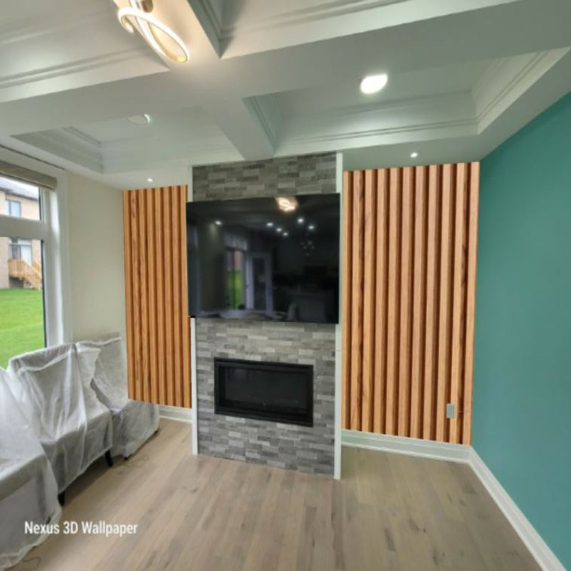 3D Wallpaper Wood Flutes Panel